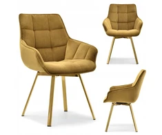 Mebel Partner GLAMOUR ARUBA BUCKET KĖDĖ, AUKSO VELIŪRAS, AUKSO PAGRINDAS, SUKIMAS