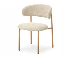 Mebel Partner JAPANDI STYLE BEIGE IZOLDA KĖDĖ SU ĄŽUOLO METALINIU PAGRINDU