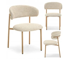 Mebel Partner JAPANDI STYLE BEIGE IZOLDA KĖDĖ SU ĄŽUOLO METALINIU PAGRINDU