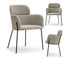 Mebel Partner MINŠTA KŪDĖS KĖDĖ SU porankiais DARK BEIGE BIAGIO Juodas