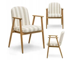 Mebel Partner MODERNI DRYŽOTA KĖDĖ SU Ąžuolo porankiais LOFOT CREAM BEIGE
