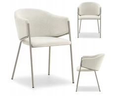 Mebel Partner MODERNI SVETAINES KĖDĖ SU RANKŲ ATRAŠKAIS CREAM CLOE Pilkas PAGRINDU
