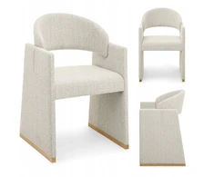 Mebel Partner MODERNINĖ KIAUŠINĖ VALGOMO KĖDĖ SU ĮSTATYTU PAGRINDU BEGE AUKRO ĄŽUOLO