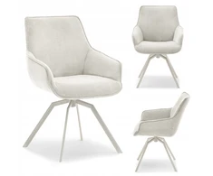 Mebel Partner PATOGI ŠVIESOS LAIDŲ KĖDĖ ANT SUKIMOS ŠVIESOS KOJELĖS LAOMI ŠVIESI BEIGE
