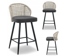 Mebel Partner Pinta baro kėdė virtuvės salai GRAPHITE BOUCLE MOE SAND Juodas