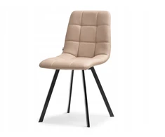 Mebel Partner SIAURA LUGO BEIGE VALGOMO KĖDĖ, EKO ODA, SIŪVIMAS, ĮGŪDINGOS KOJOS, JUODOS