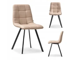 Mebel Partner SIAURA LUGO BEIGE VALGOMO KĖDĖ, EKO ODA, SIŪVIMAS, ĮGŪDINGOS KOJOS, JUODOS