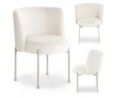 Mebel Partner STILINGA KIAUŠINĖ KĖDĖ VALGOMUI VELIURINIS KILMĖS ŠVIESOS KOJĖS CHARLOT CREAM BEIGE