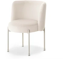 Mebel Partner STILINGA KIAUŠINĖ KĖDĖ VALGOMUI VELIURINIS KILMĖS ŠVIESOS KOJĖS CHARLOT CREAM BEIGE