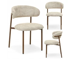 Mebel Partner STILINGA VALGOMO KĖDĖ SU APVALINTA NUGARA TAMSIAI BEIGE IZOLDA GRAIKIŲ RIEŠUTĖ