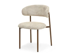 Mebel Partner STILINGA VALGOMO KĖDĖ SU APVALINTA NUGARA TAMSIAI BEIGE IZOLDA GRAIKIŲ RIEŠUTĖ