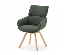 Mebel Partner SUKIMASIS KĖDĖS ANT MEDINĖS KOJĖS SU RANKŲ ATRANKAIS DORIAN Žalias OAK