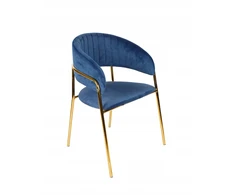 Meble Jeziorny GLAMOUR KĖDĖ, AUKSINĖS KOJELĖS, DYGTAS VELVET NAVY NAVY