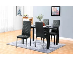 Meblowe Love 4x MODERNIOS JUODOS ODINĖS ROMBY KĖDĖS 258A