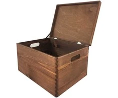 Medinė dėžė su dangčiu S-03 400x300x230mm ruda