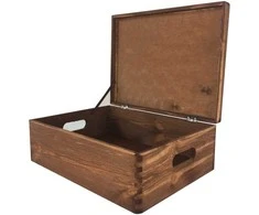 Medinė dėžė su dangčiu S-08 400x300x135mm ruda