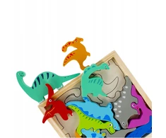 Medinė dinozaurų dėlionė 12 dalių - Mega Creative
