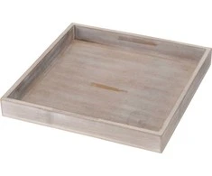 Medinis padėklas, baltos sp., 25 x 3 cm