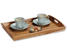 Medinis padėklas su rankenomis Kesper 48x31x5.5cm akacija
