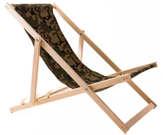 Medinis sulankstomas paplūdimio gultas Woodok, camo