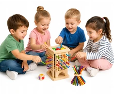 Medinis žaislas Montessori arkadinis žaidimas, atpalaiduojantis, kovojantis su stresu