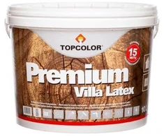 Medinių fasadų dažai TOPCOLOR PREMIUM VILLA LATEX, pusiau matiniai, CLR/C bazė, 10 l
