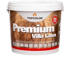 Medinių fasadų dažai TOPCOLOR PREMIUM VILLA LATEX, pusiau matiniai, CLR/C bazė, 5 l