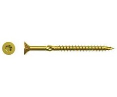 GLTX medvaržčiai su T-17 įpjova, geltonai cinkuoti, TORX30, 6.0x70/50 (10 vnt.)