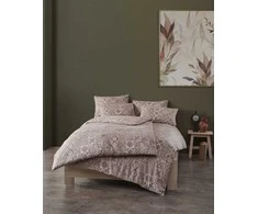 Medvilninės patalynės komplektas CREYA TOKYO BEIGE, 140 x 200cm, 50 x 70cm, 100% medvilnės
