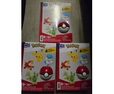 Mega Construx Mega Pokemon Pikachu Quaxly Fuecoco Sprigatito HPX92 blokeliai 79 vnt.