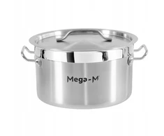 Mega M Indukcinis puodas, nerūdijančio plieno, 12L, skersmuo. 30 cm su PRO dangteliu 30x18 cm