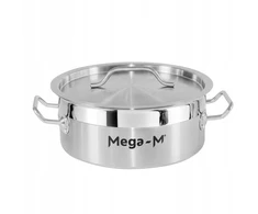 Mega M Indukcinis puodas, nerūdijančio plieno, 5L, skersmuo. 25 cm su PRO dangteliu 25x11 cm