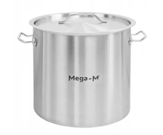 Mega M Nerūdijančio plieno indukcinis puodas su dangčiu, 25L, skersmuo. 32 CM STANDARTAS