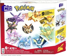 Mega Pokémon Every Eevee Evolution statybiniai blokai! 470 vnt.