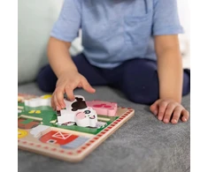 Melissa &amp; Doug Mediniai dėlionės „Kaimo gyvuliai: arklys, avis, višta“ („Melissa &amp; Doug“)