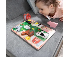 Melissa &amp; Doug Mediniai dėlionės „Kaimo gyvuliai: arklys, avis, višta“ („Melissa &amp; Doug“)