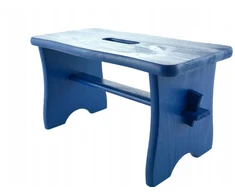MĖLYNA DAŽYTA taburetė RYCZKA WOODEN STOOL virtuvės platforma zydel