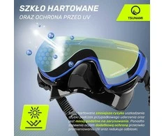 Mėlyna TSUNAMI nardymo kaukė su vamzdeliu