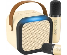 Memflow KARAOKĖS RINKINYS VAIKAMS 2 MIKROFONAI BELAIDIS RGB BLUETOOTH GARSIAKARIASIS