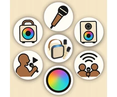 Memflow KARAOKĖS RINKINYS VAIKAMS 2 MIKROFONAI BELAIDIS RGB BLUETOOTH GARSIAKARIASIS