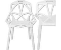 Memflow LOFT ažūrinė kėdė Baltas Modern PREMIUM plastikinis sodo fotelis