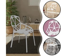 Memflow LOFT ažūrinė kėdė Baltas Modern PREMIUM plastikinis sodo fotelis