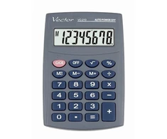 Men's Vector Vector KAV VC-210III pocket skaičiuotuvas, 8 digits, 64x98.5 mm, pilkas