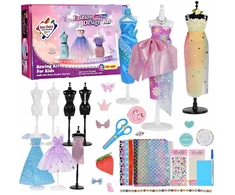 MERGAITĖS DRABUŽIŲ DIZAINO RINKINYS PRIEDAI DIY CREATIVE