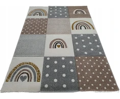 Merinos Dywan DIAMOND 3D 120x170 tęcza smėlio spalva łuki pilka w tęcze GRUBY w stylu boho