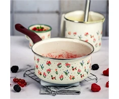 Metalac Emaliuotas puodas 18 cm, 2 l, "flowers" kolekcija, šviesiai kreminis