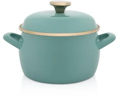 Metalac Emaliuotas puodas INDUCTION 18 cm 3,1L, klasikinis mėtų derliaus, Mėtų
