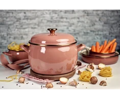 Metalac Emaliuotas puodas su emaliuotu dangteliu 20 cm, 4,2 l, smėlio spalvos, Mocha