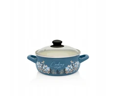 Metalac Žemas emaliuotas puodas 16 cm 1,5 L, su stikliniu dangteliu, Cooking Delight