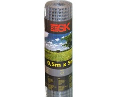 Besk Metalinė tvora Suvirinta 0.5m x 10m (12.7x12.7mm) cinkuota pilka